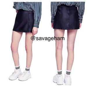 NWT Free People Charli Faux Leather A-line Skirt